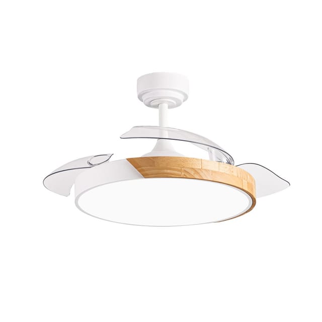 Cristalrecord - Taoro Mini Weißer Led-ventilator Mit Einziehbaren Flügeln, 46 W, 5520 Lm Cct