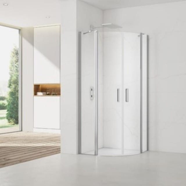 Set Duschtür 90x196 Cm Transparent + Profil Für Duschwand + Griff Für Duschtür (satfudp90nika) - Swiss Aqua Technologies