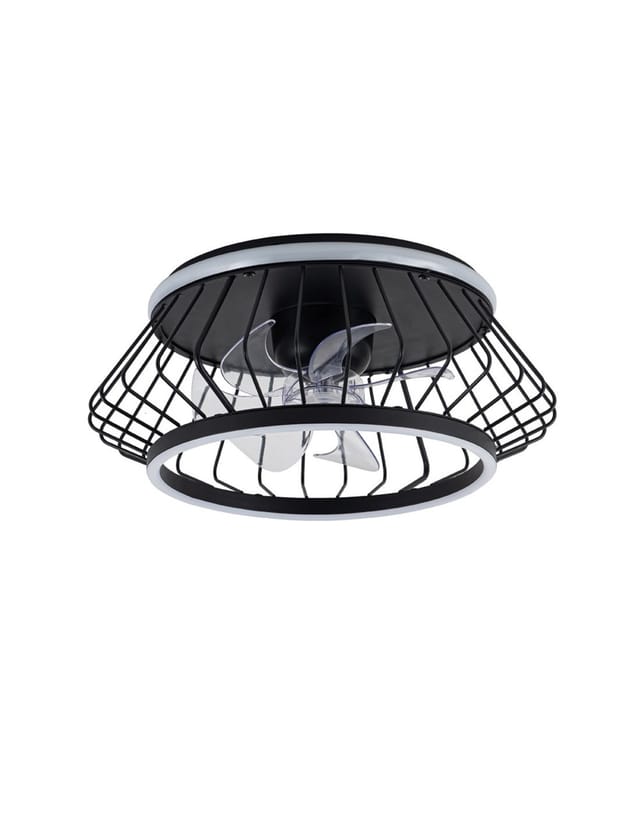 Cobra Led-deckenventilator Schwarz 50w 4800lm. Cct Dim