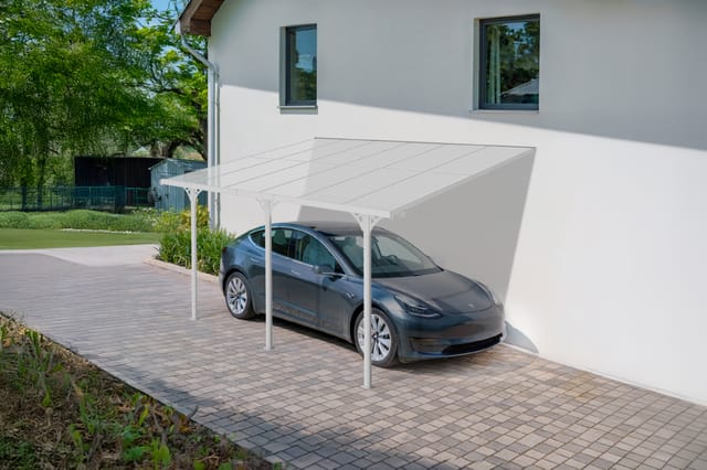 Cazeboo - Terrassenüberdachung Carport Kleo 400l300 Aluminium Weiß