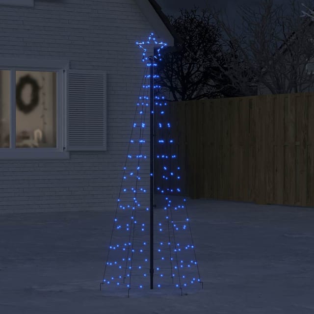 Vidaxl Led-weihnachtsbaum Mit Erdspießen 220 Leds Blau 180 Cm