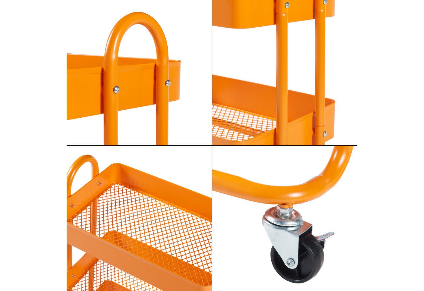[en.casa] - Küchenrollwagen Pyhäntä Mit 4 Ebenen Orange Bild 5