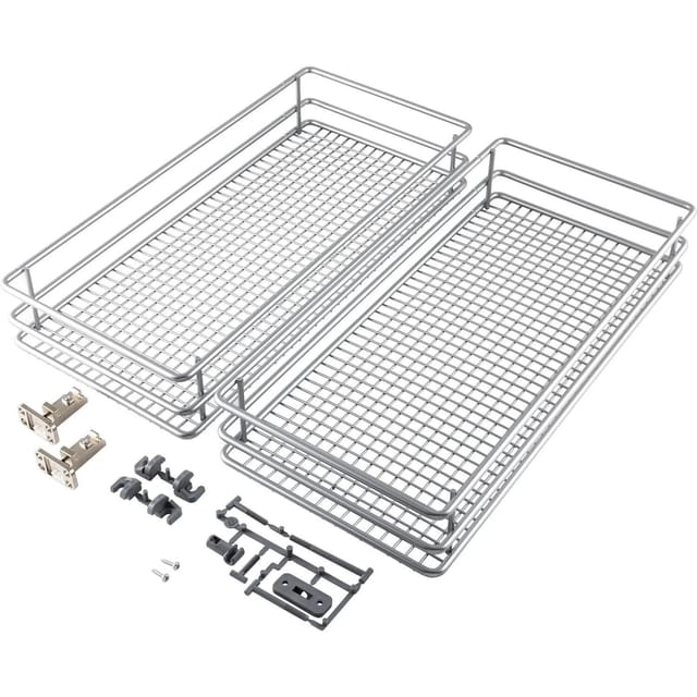 Vs Sub Side Drahtkorb Saphir 90° - Set Für Küchenunterschränke Mit Kb 300mm - Korb Aus Feinmaschigem Drahtgitter, Stahl Pulverbeschichtet Silberfärbig - Vauth-sagel