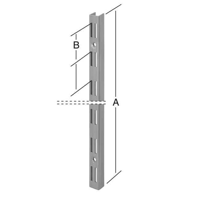Trendline - Wandschiene 2-reihig Grau 100 X 2,5 Cm Wandschiene