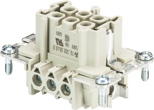 Electric 70.300.0640.0 Buchseneinsatz Bas Gesamtpolzahl 6 + Pe 1 St. - Wieland