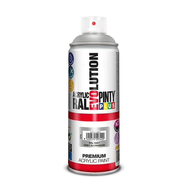 Pintyplus - Premium-sprühfarbe Evolution Ral 9007 Aluminiumgrau Metallic 520cc