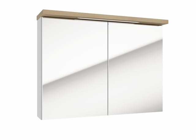 Naturel - Stilla Spiegelschrank + Led 80x60 Cm Weiß (stillae08002)