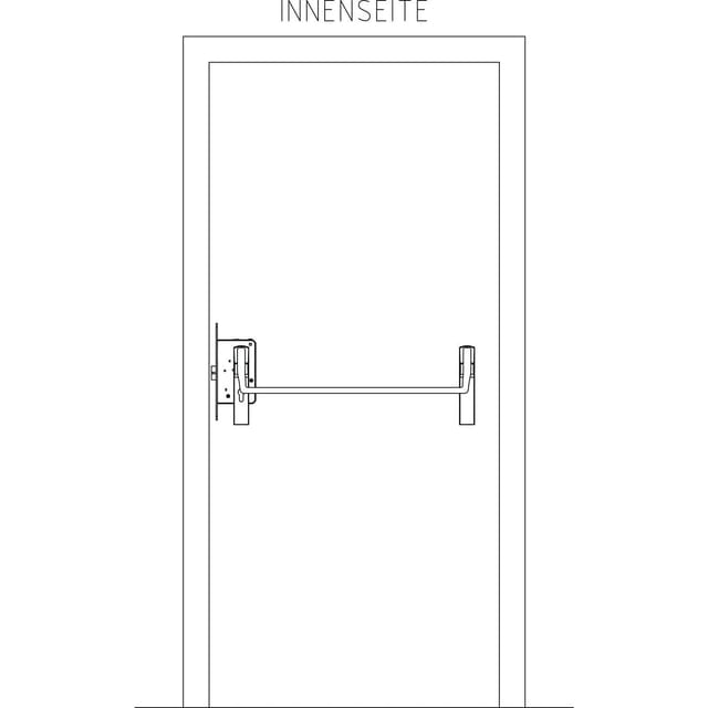 Bks - Fluchttürschloss-set 1 Flg. Funktion B/en 1125, Links, Dm 65, Alu