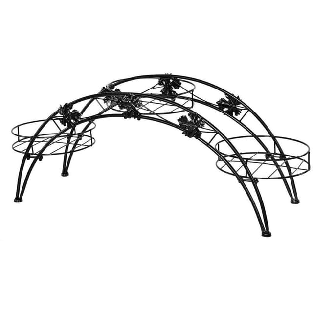 Eosnow Eleganter, Bodenstehender Pflanzenstnder Aus Eisen, Blumentopfregal Für Die Garten- Und Terrassendekoration, Schwarz