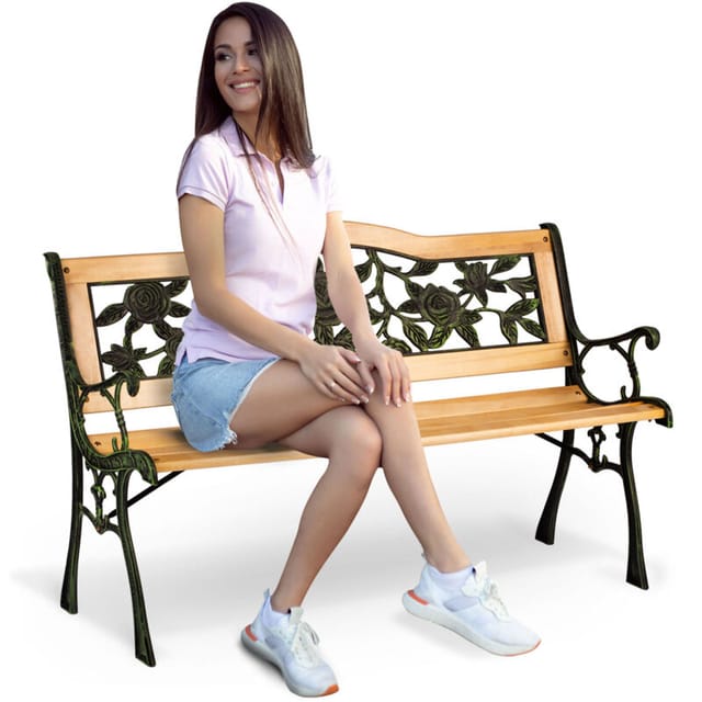 Parkbank Mit Rückenlehne 123,5 X 74 X 48 Cm Gardi Rose Sofotel