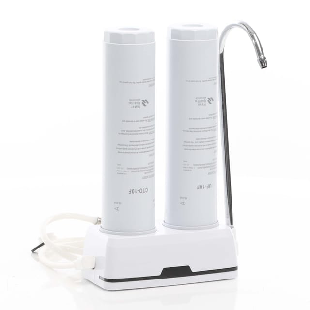 Naturewater - Nw-2-ctouf 2 Stufen Counter Top Wasserfilter, 5 Μ, Aktivkohle Block Filtereinsatz Und Ultrafilter, Mit Universaladapter, Wasserhahn