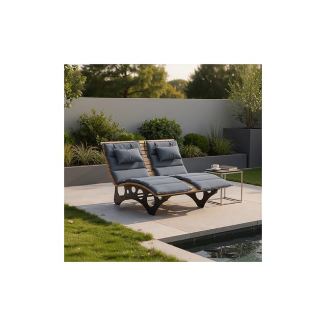 Wellenholzliege/waldsofa Inkl. 1x Auflage Taiga Menge 2 Waldsofa Wellenholzliege Holzliege Lärche - Home Deluxe