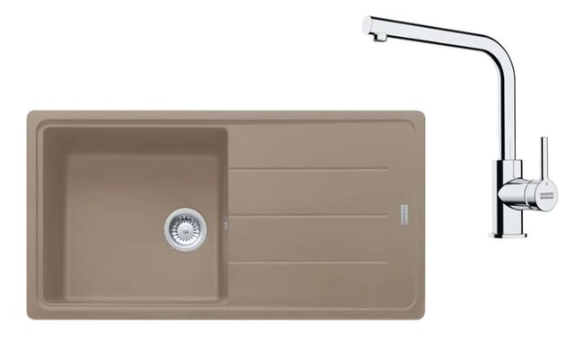 Franke - Sets - Küchenset G264ka, Fragranitspüle Bfg 611 Und Armatur Fs 3230.031, Kaschmir/chrom 114.0700.739