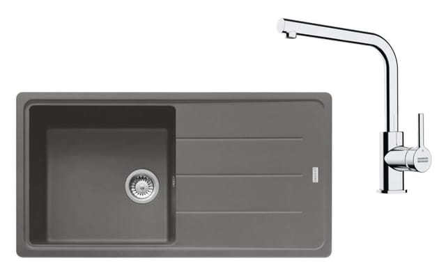 Sets - Küchenset G264šk, Fragranitspüle Bfg 611 Und Armatur Fs 3230.031, Steingrau/chrom 114.0700.743 - Franke