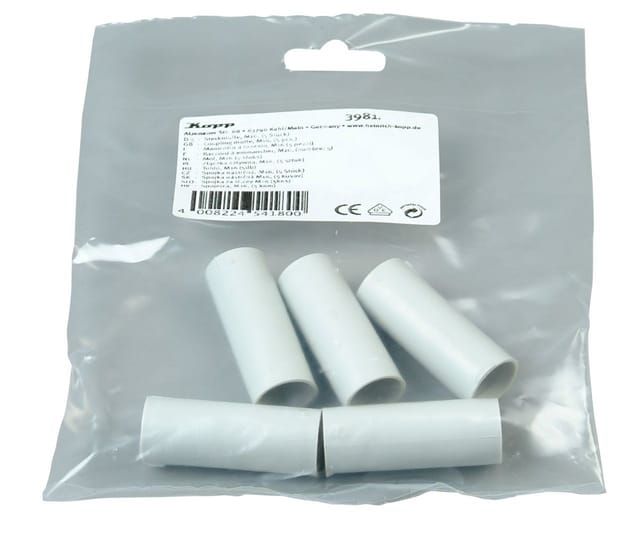 Kopp - Steckmuffe Für Stangenrohr M32, Grau, 5 Stück Kabelrohr-fittings