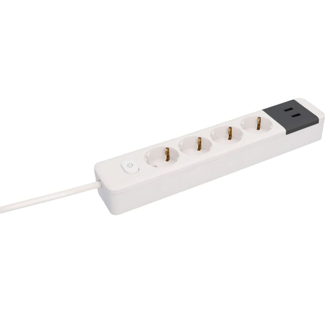 Tischsteckdose 4-fach, 2x Usb 1,4 M Mit Schalter, Weiß/anthrazit Tischsteckdose - Unitec