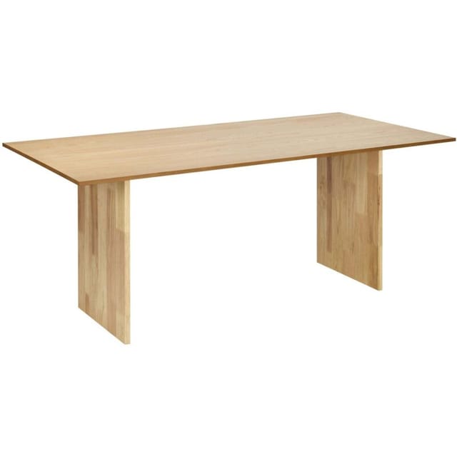 Esstisch Naturfarbene Esche Mdf Kautschuk 180 X 90 Cm Holzbeine Rechteckige Furnierte Platte Natürliche Oberfläche Minimalistische Skandinavische Küche