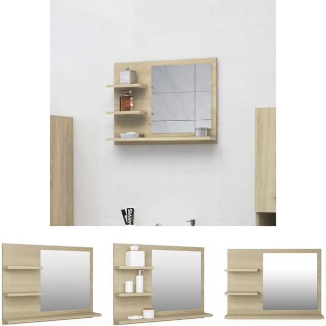 Badspiegel Sonoma-eiche 60x10,5x45 Cm Spanplatte