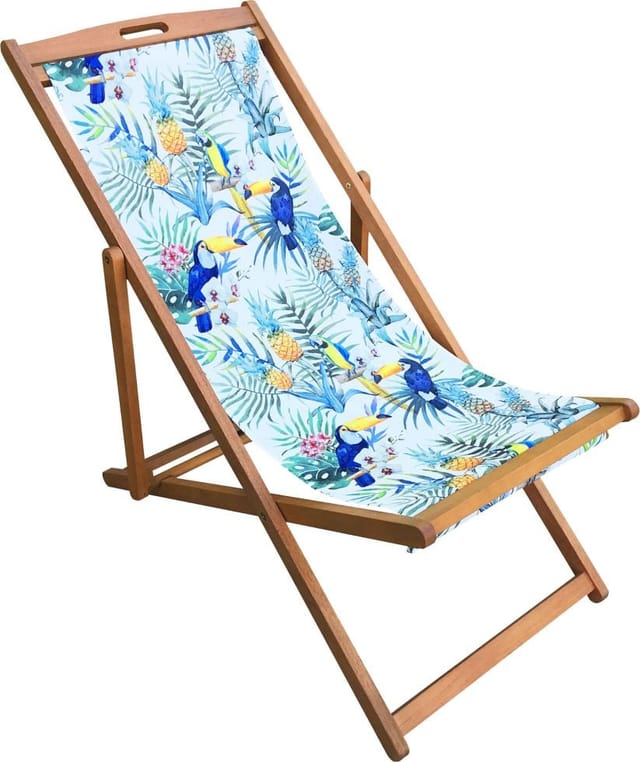 Trendline - Strandliege Liegestuhl Sonnenliege Gartenliege Klappbar Holz