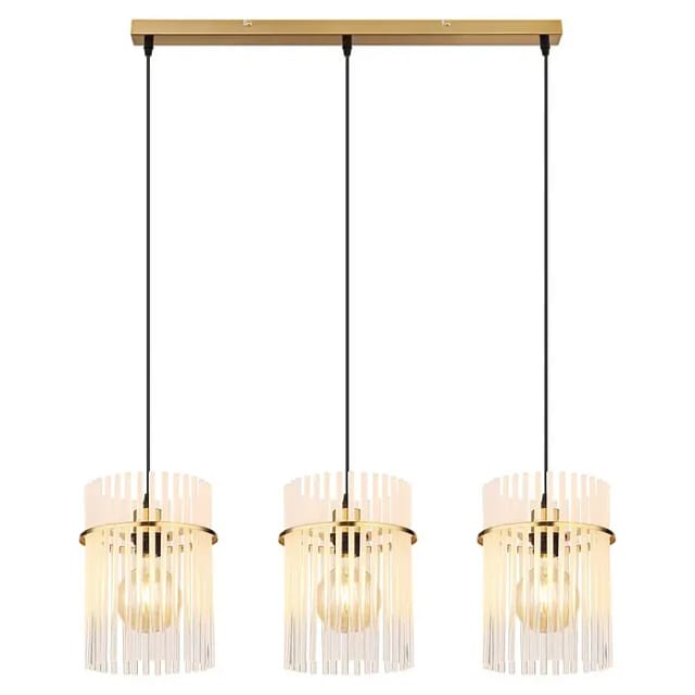 Pendelleuchte Esszimmerlampe 3-flammig Deckenleuchte Lampe Gold 3-flammig