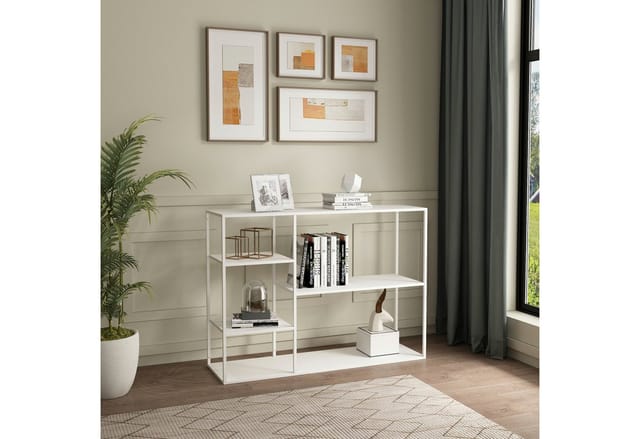 [en.casa] - Standregal Isojoki 120x35x87,5 Cm Metall Weiß Matt