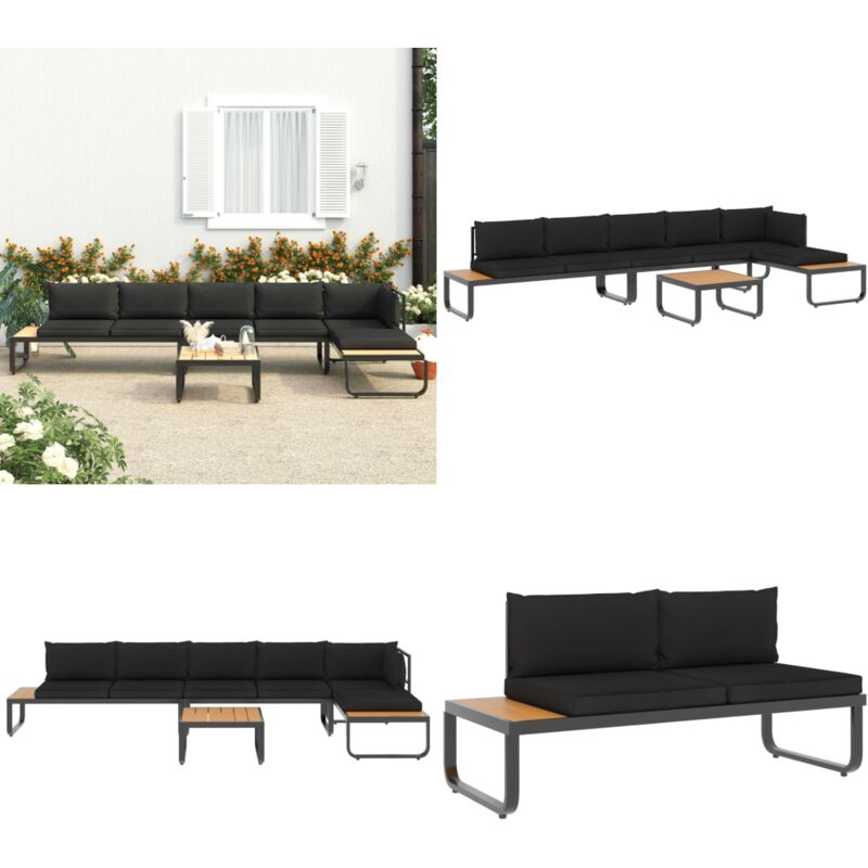 4-tlg. Garten-ecksofa-set Mit Auflagen Aluminium Und Wpc - Gartensorgsessel - Aluminiumgarnitur - Outdoor-sofas - Lounge Set - Gartenlounge - Home & Living