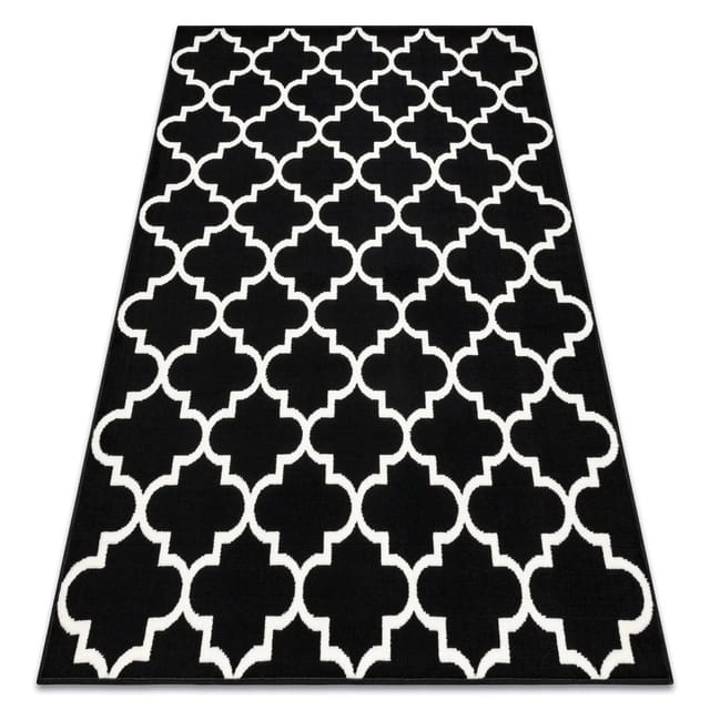 Teppich Bcf Morad Trelis Marokkanisches Spalier - Schwarz Black 140x200 Cm