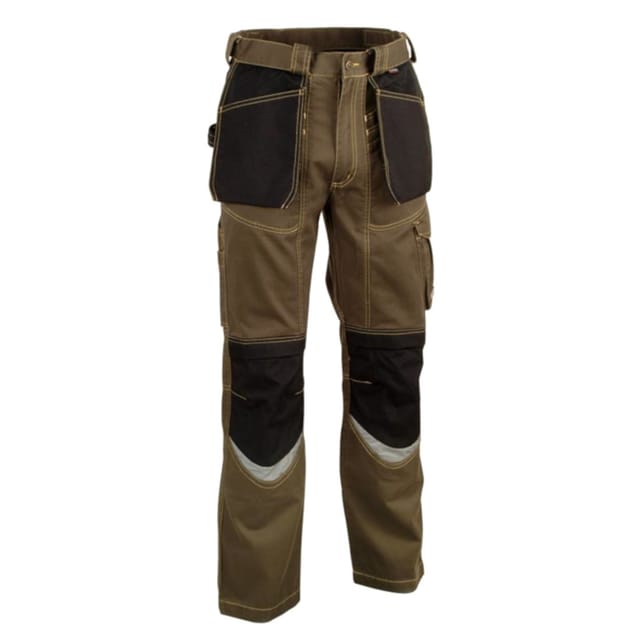 Cofra Arbeitshose Mit Vielen Taschen Und Reflektionsstreifen 62 Braun