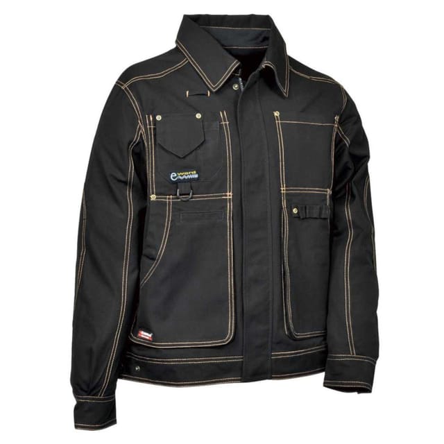 Profi Arbeitsjacke Cofra Bruxelles, 100% Baumwolle Schwarz 56