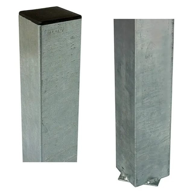 Stahlpfosten Verzinkt, Quadratisch 8x8x236cm - Einbetonieren