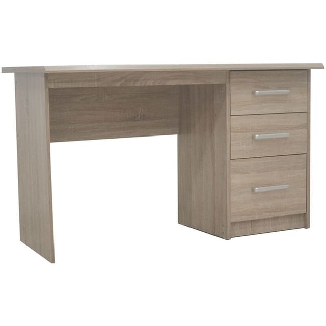 Meublorama - Schreibtisch Prague – 3 Schubladen – Sonoma-eiche Farbe – Funktional Design
