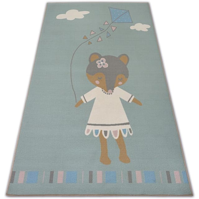 Rugsx - Teppich Für Kinder Loko Maus Grün Antirutsch Green 160x220 Cm