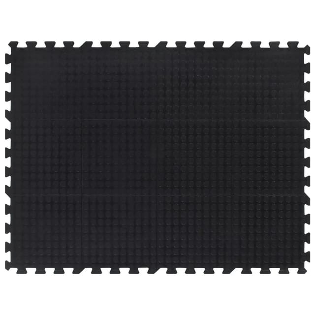 Gummi-bodenfliese Schwarz 12 Mm 90x120 Cm Vidaxl