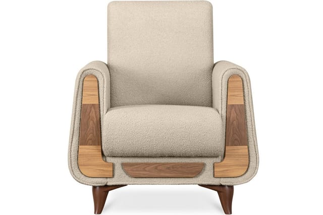 Konsimo - Gustavo Klassischer Sessel Aus Schaumstoff Und Holz, Creme