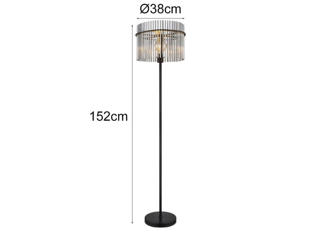 Ausgefallene Led Stehleuchte Mit Rauchglas Stäben, Höhe 152cm