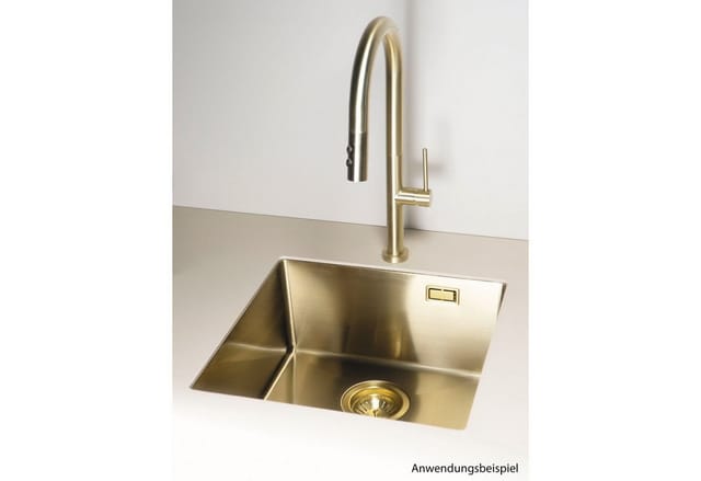 Küchenspüle Aus Edelstahl 550 X 505 In Gebürstetem Gold Deante Zpor10b Gebürstetes Gold