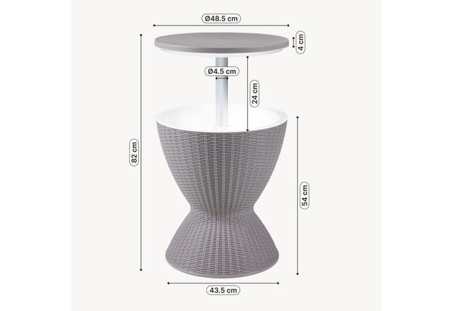 Kühltisch Atessa 58x48,5cm Hellbraun [ Casa.pro