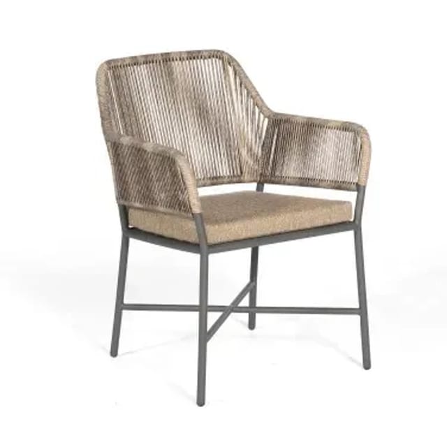Sonnenpartner - Diningsessel Toulouse Aluminium Mit Polyrope Dark-wood Relaxsessel Garten-sessel