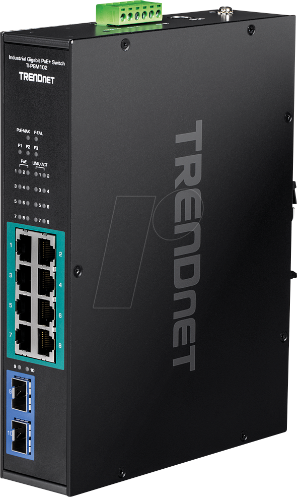 Trendnet - Ti-pgm102 Gigabit Ethernet (10/100/1000) Power Over Ethernet (poe) Switch Schwarz