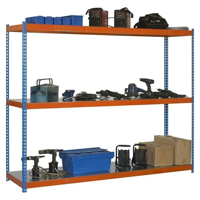 Simonrack Metallregal Blau Orange Galva 3 Ebenen