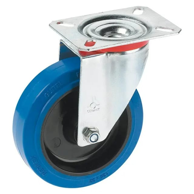 Lenkrolle Elastik Blau Platte 125 Mm 200 Kg - Dörner+helmer