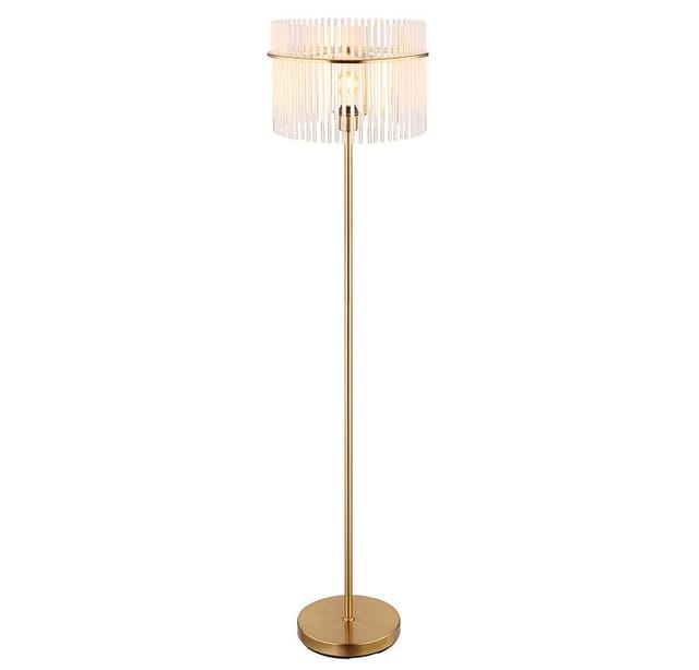 Globo Lighting - Stehleuchte Standlampe Wohnzimmerlampe Schlafzimmerleuchte Esszimmerlampe, Metall Glasstäbe Gold, 7w 806 Lm Warmweiß