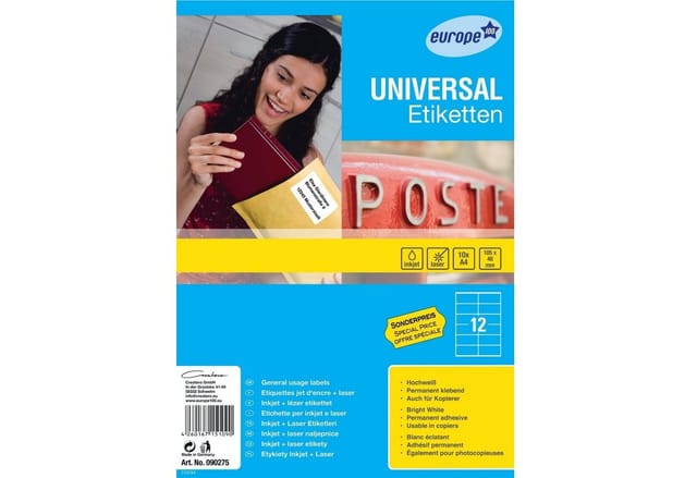 Avery Zweckform - Universal Etiketten Blickdicht 105x48mm Weiß 120 Stück