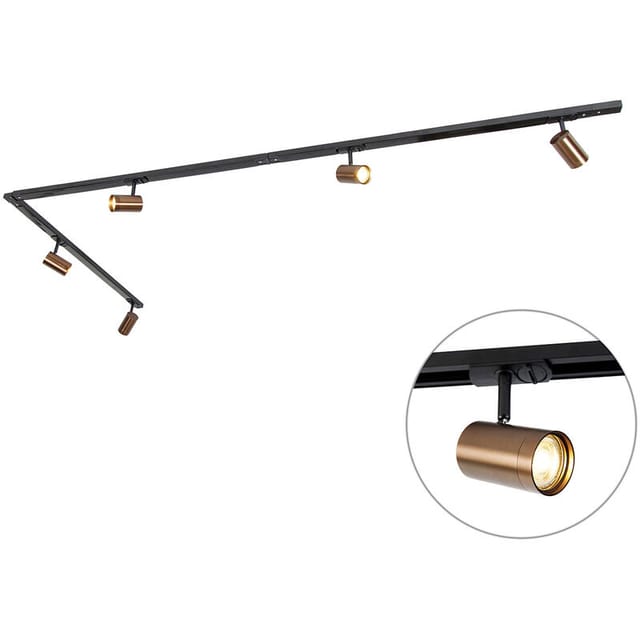 Modernes 1-phasen-schienensystem Mit 5 Spots Dunkelbronze - Jeana