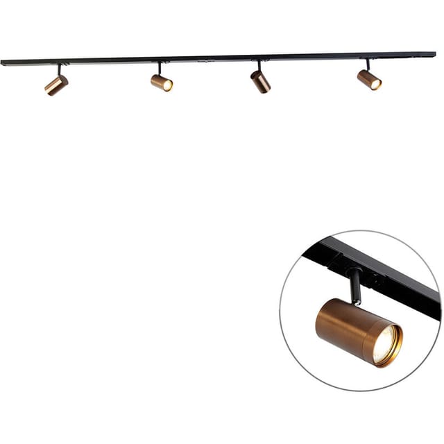 Modernes 1-phasen-schienensystem Mit 4 Strahlern Dunkelbronze - Jeana