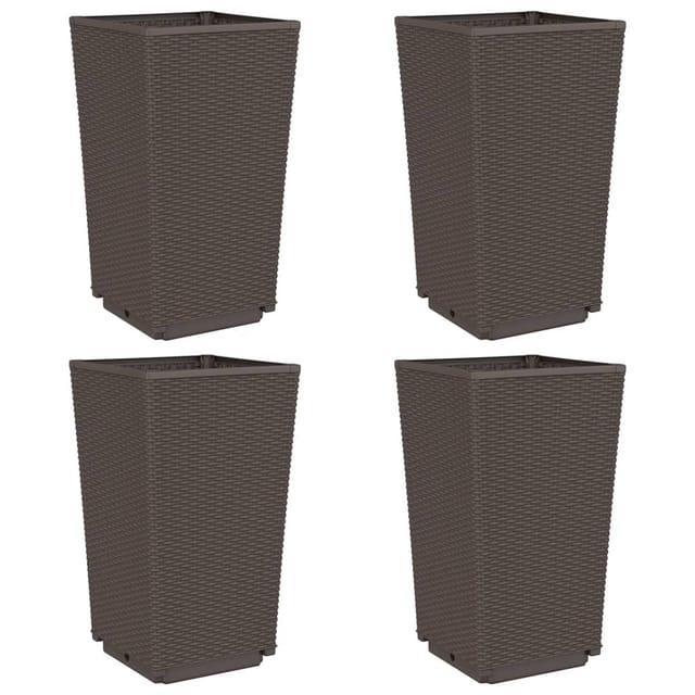 Pflanzkübel 4 Stk. Braun 32,5x32,5x57 Cm Pp Vidaxl