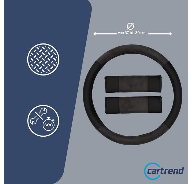 Cartrend Lenkradhülle Und Gurtpolster Velours Grau Lenkradhüllen
