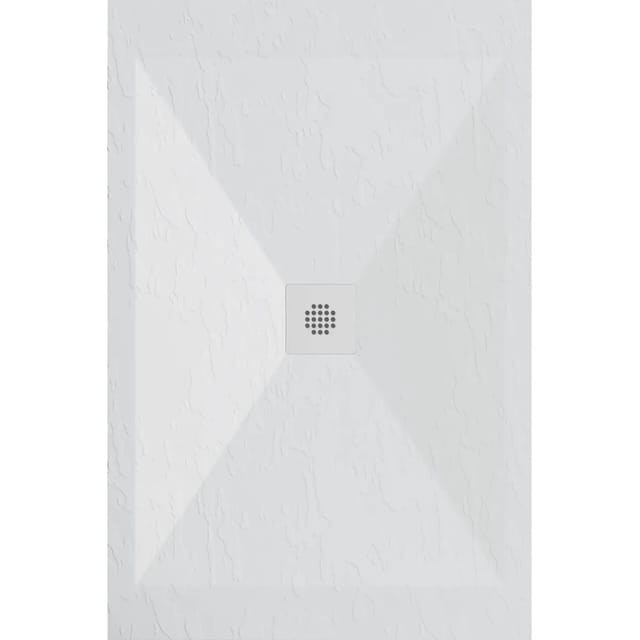 Stano. - Mineralguss-duschwanne Extra Flach Dexa Schieferoptik Weiß 70x90 Cm Auslaufschutz In Farbe