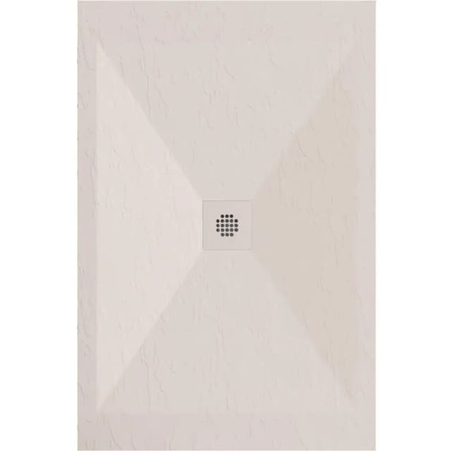 Mineralguss-duschwanne Extra Flach Dexa Schieferoptik Beige 80x170 Cm Auslaufschutz In Farbe
