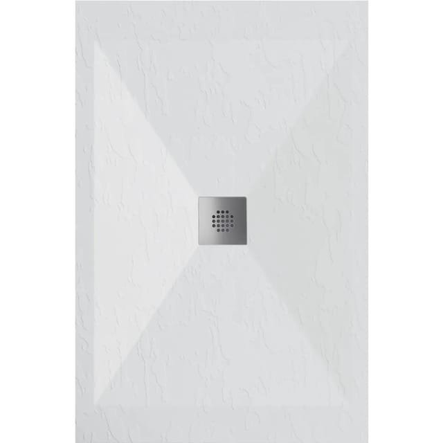 Mineralguss-duschwanne Extra Flach Dexa Schieferoptik Weiß 90x140 Cm